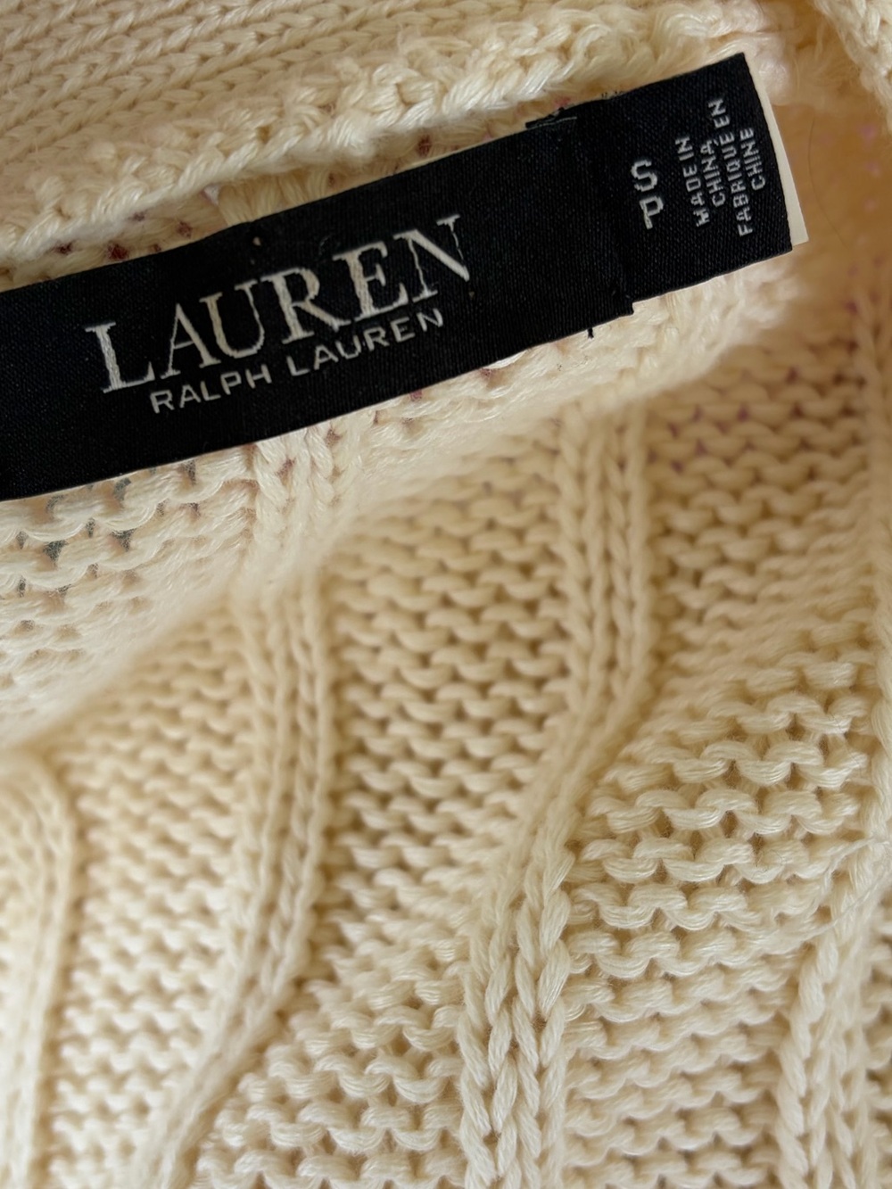 Lauren Ralph Lauren cotton linen blend rib knit longline cardigan sweater toggle - Picture 7 of 7